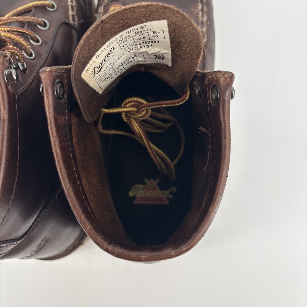 Danner Bull Run Mens Brown Leather Moc Toe Work Boots Made in USA Oil Resistant - Picture 11 of 14